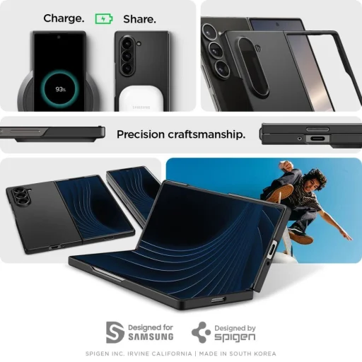 Čierne puzdro Spigen Airskin pre Samsung Galaxy Z Fold 6 - 14