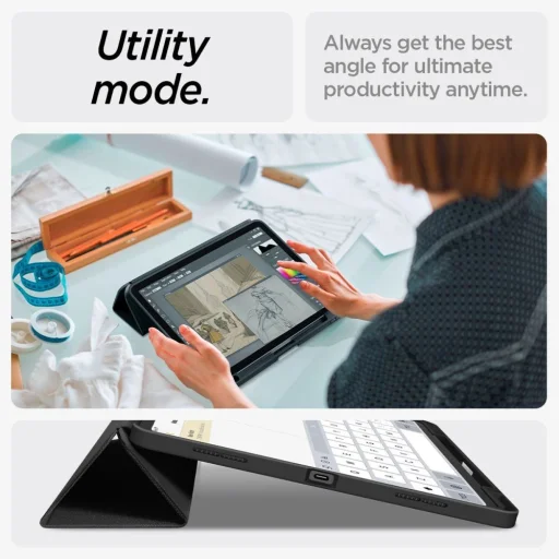  iPad Air 13" 2024 Spigen Urban Fit tok - Fekete - 16