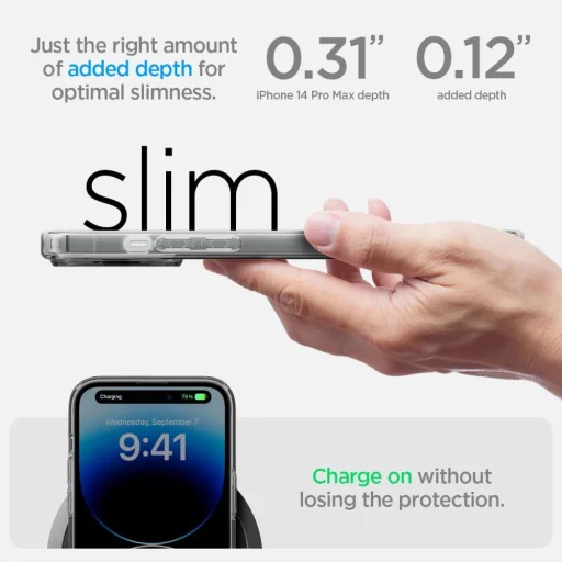  iPhone 14 Pro Max Frost Black Spigen Ultra Hybrid Mag Magsafe tok - 12
