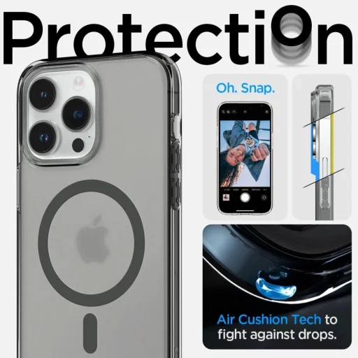  iPhone 14 Pro Max Frost Black Spigen Ultra Hybrid Mag Magsafe tok - 10