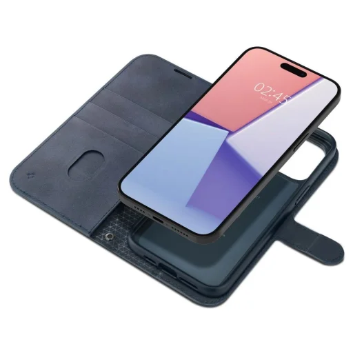  iPhone 15 Pro sötétkék Spigen Wallet S Pro tok - 6