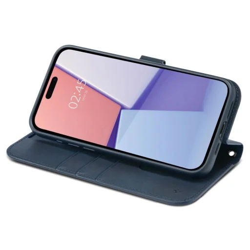  iPhone 15 Pro sötétkék Spigen Wallet S Pro tok - 7