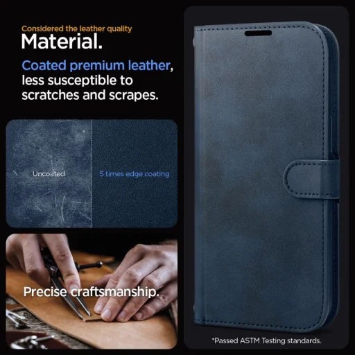  iPhone 15 Pro sötétkék Spigen Wallet S Pro tok - 10