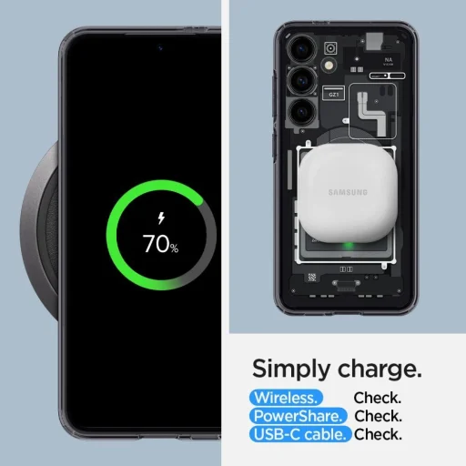  Samsung Galaxy S24 Sötétszürke Zero One minta Spigen Ultra Hybrid tok - 15