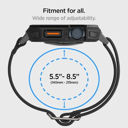  Apple Watch 4 / 5 / 6 / 7 / 8 / 9 / SE (44 / 45 mm) Spigen Lite Fit Pro tok pánttal - matt fekete - 14