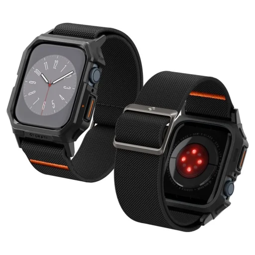 Apple Watch 4 / 5 / 6 / 7 / 8 / 9 / SE (44 / 45 mm) Spigen Lite Fit Pro tok pánttal - matt fekete - 8