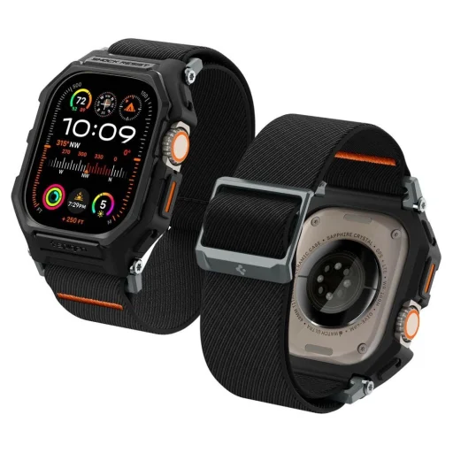  Apple Watch Ultra 1 / 2 / 3 (49 mm) matt fekete Spigen Lite Fit Pro tok szíjjal - 9