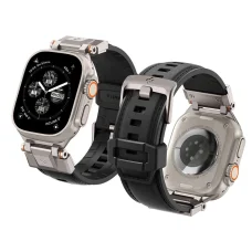 Spigen Durapro Armor PU szíj Apple Watch 4/5/6/7/8/9/SE/Ultra 1/2 (42 / 44 / 45 / 49 mm) - Fekete