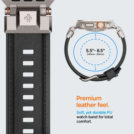 Spigen Durapro Armor PU szíj Apple Watch 4/5/6/7/8/9/SE/Ultra 1/2 (42 / 44 / 45 / 49 mm) - Fekete - 12