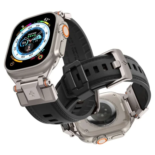 Spigen Durapro Armor PU szíj Apple Watch 4/5/6/7/8/9/SE/Ultra 1/2 (42 / 44 / 45 / 49 mm) - Fekete - 3