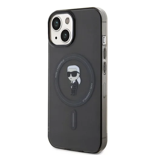  iPhone 14/15 fekete Eredeti tok KARL LAGERFELD hardcase IML Ikonik Magsafe KLHMP14SHFCKNOK - 2
