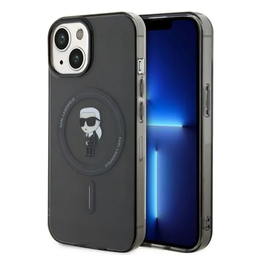  iPhone 14/15 fekete Eredeti tok KARL LAGERFELD hardcase IML Ikonik Magsafe KLHMP14SHFCKNOK - 1