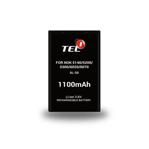 Tel1 akku Nokia 5140/5200/5300/6020/6070 (BL-5B) 1100mAh Li-ion - 1