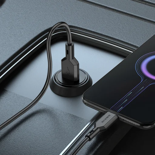 Borofone autós töltő BZ18 - USB - QC 3.0 18W USB-Micro USB kábellel fekete - 4