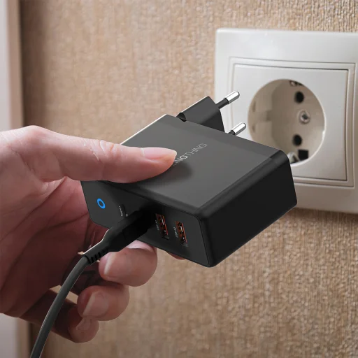 Amazing Thing fali töltő Thunder Pro GaN EUTH100W - 2xUSB + 2xType C - PD 100W fekete - 4