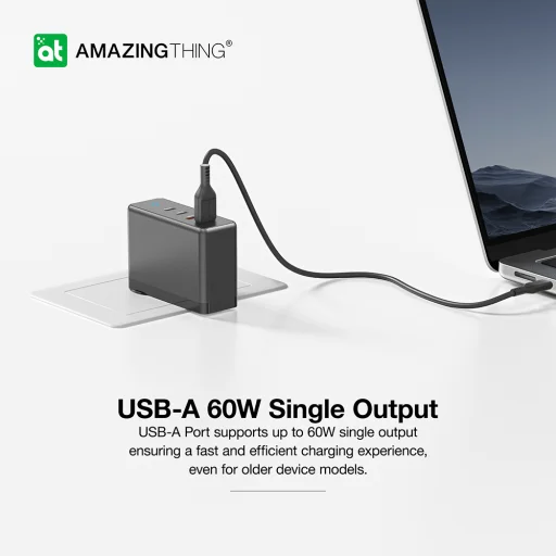 Amazing Thing fali töltő Thunder Pro GaN EUTH100W - 2xUSB + 2xType C - PD 100W fekete - 10