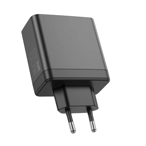 Borofone fali töltő BN12 Manager - USB + 2xType C - PD 65W 3A fekete - 2