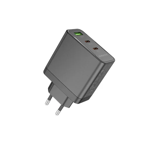 Borofone fali töltő BN12 Manager - USB + 2xType C - PD 65W 3A fekete - 4