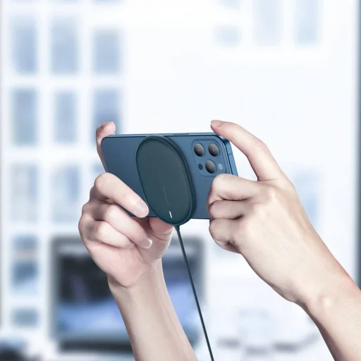 Baseus indukciós töltő LIGHT mágneses iPhone 12 Type C kábellel (WXQJ-03) Kék - 7