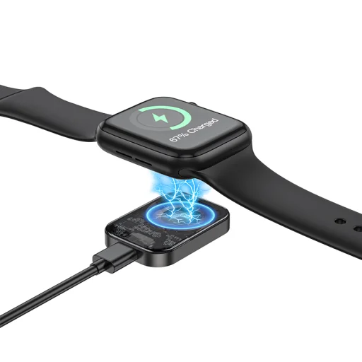 Borofone Vezeték nélküli indukciós töltő BQ25 iWatch 2,5W ezüst - 4