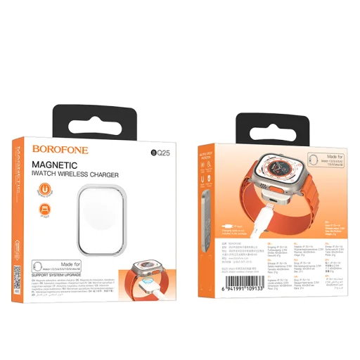 Borofone Vezeték nélküli indukciós töltő BQ25 iWatch 2,5W ezüst - 6