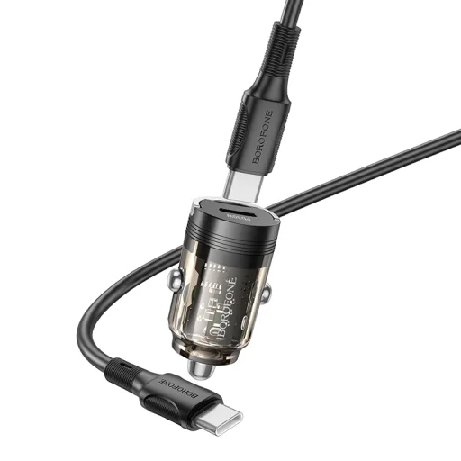 Borofone nabíjačka do auta BZ29 Ray - Type C - PD 30W 3A Type C to Type C transparentná čierna - 2