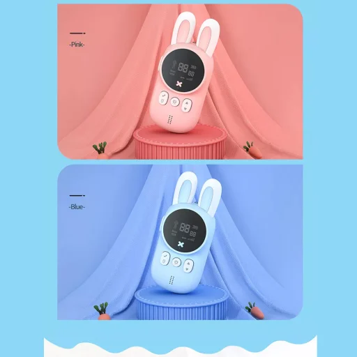 Walkie-talkie gyerekeknek K23 Nyuszi + Akkumulátortöltő + 8x Újratölthető HR03/AAA 900mAh tok - 9