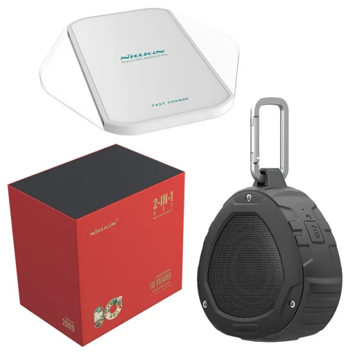 Nillkin ajándékcsomag vezeték nélküli bluetooth hangszóró és Qi gyorstöltő fekete - 1