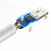 Dudao USB/Lightning adat és töltőkábel 3A 1m fehér - 5