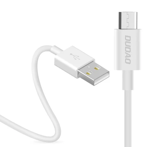 Dudao USB/micro USB töltő és adatkábel 3A 1m fehér - 1
