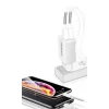 Dudao 2x USB hálózati töltő adapter 5V/2.4A + Lightning kábel fehér thumbnail