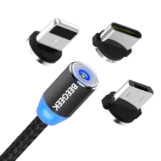 BeeGeek AUTM-1M USB/USB-C kábel 1m piros USB - Type-C(USB-C) töltő kábel, mágneses fejjel - 4