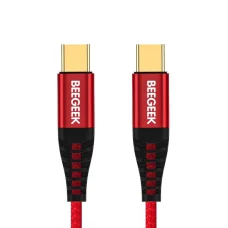 BeeGeek SCAP42-1M USB-C/USB-C (Type-c) 1m piros-fekete töltő kábel