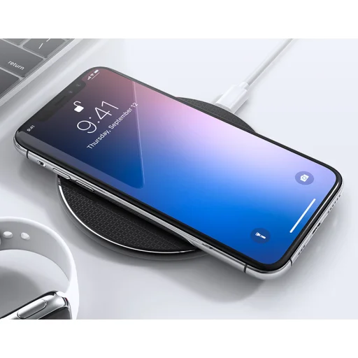 BeeGeek B01B vezeték nélküli töltő 10W, QI gyorstöltő fekete, wireless vezetéknélküli töltő - 2