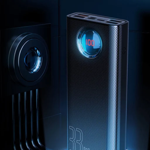 Baseus Ambilight 30000 mAh power bank 33W PD3.0 QC3.0 4x USB / 1x USB Type C fekete (PPLG-01) - 11