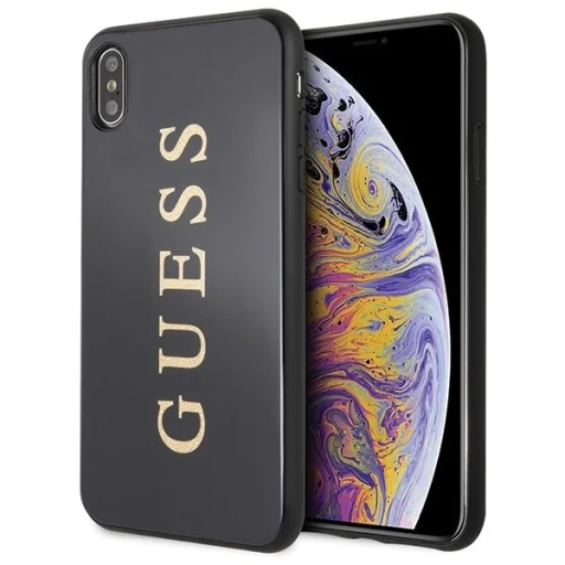 Guess Dupla rétegű flitteres tok iPhone XS MAX fekete - 1