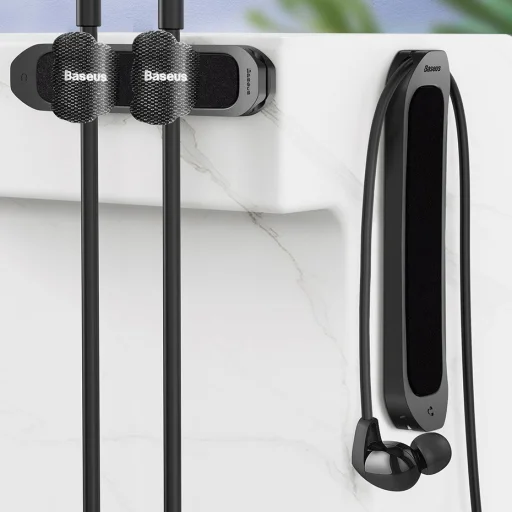 Baseus Fixer Kit kábel rendező + 15 rögzítő pánt fekete - 7