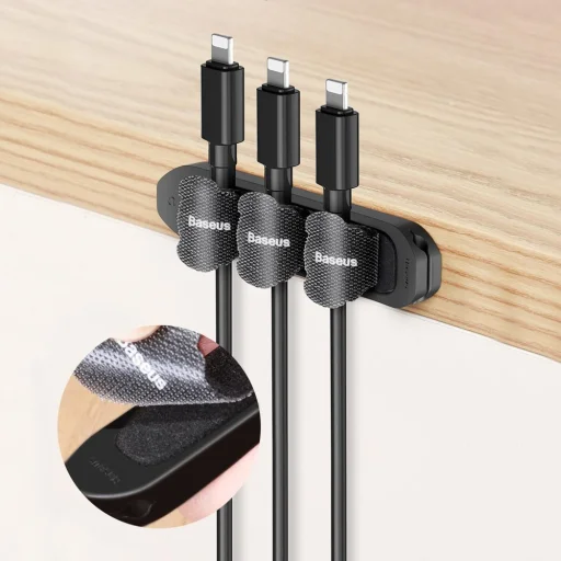 Baseus Fixer Kit kábel rendező + 15 rögzítő pánt fekete - 8