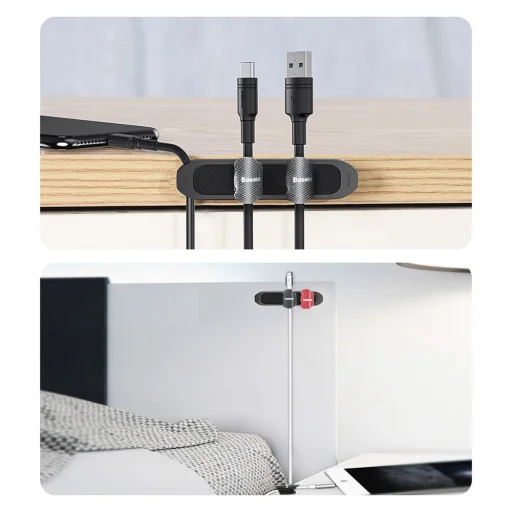 Baseus Fixer Kit kábel rendező + 15 rögzítő pánt fekete - 13