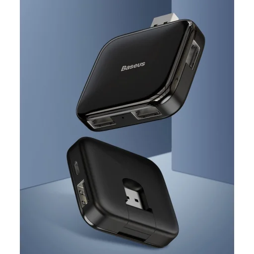 Baseus Fully folded 4in1 USB elosztó port HUB 4x USB 2.0 fekete - 8