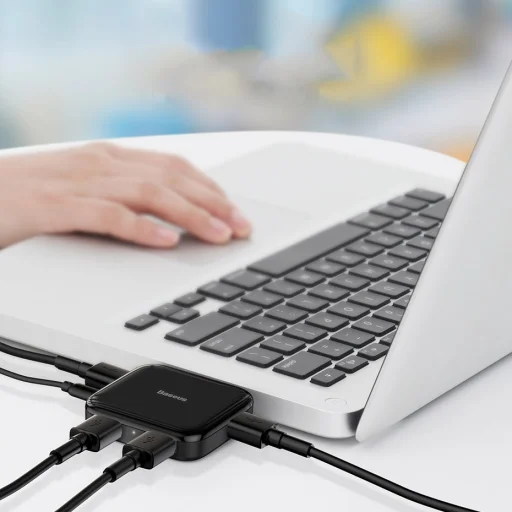 Baseus Fully folded 4in1 USB elosztó port HUB 4x USB 2.0 fekete - 9