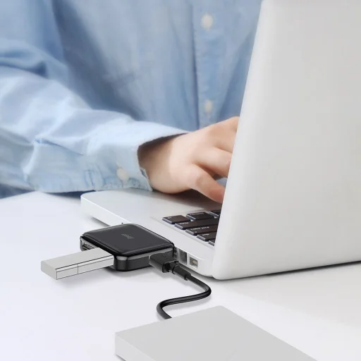 Baseus Fully folded 4in1 USB elosztó port HUB 4x USB 2.0 fekete - 11