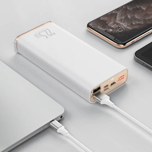 Baseus 20000 mAh power bank 22,5W gyorstöltéssel PD3.0 QC3.0 SCP FCP 2x USB + USB Type C fekete - 12