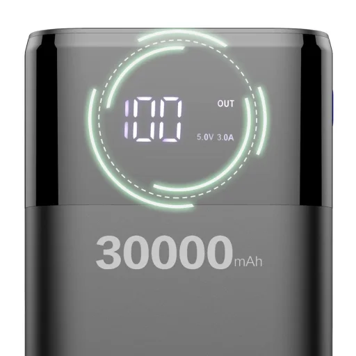 Dudao 30000 mAh 4xUSB 4A powerbank kijelzővel fekete, power bank K8Max - 7