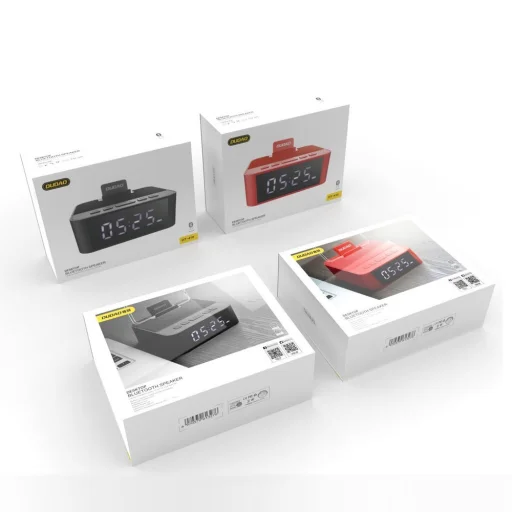 Dudao multifunkcionális bluetooth digitális ébresztőóra piros - 10