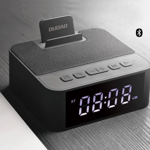 Dudao multifunkcionális bluetooth digitális ébresztőóra piros - 4