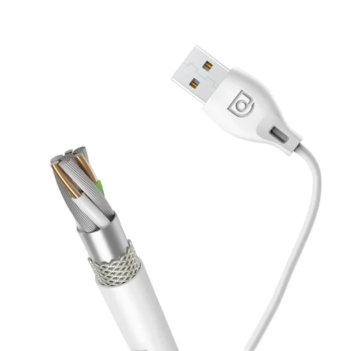 Dudao USB/ Lightning adat és töltőkábel 2.1A 2m fehér - 9