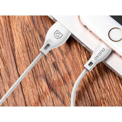 Dudao USB/ Lightning adat és töltőkábel 2.1A 2m fehér - 13