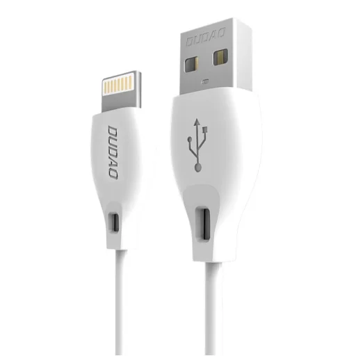 Dudao USB/ Lightning adat és töltőkábel 2.1A 2m fehér - 1