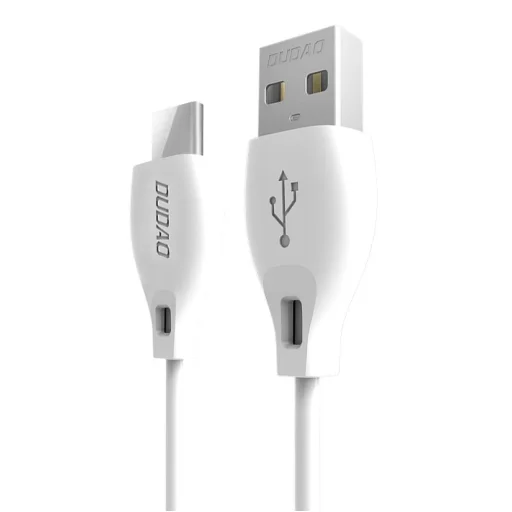 Dudao USB/ Type-C USB adat és töltőkábel 2.4A 2m fehér - 1